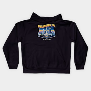 Philadelphia Pennsylvania Souvenir Vintage Nostalgic Cityscape tee Kids Hoodie